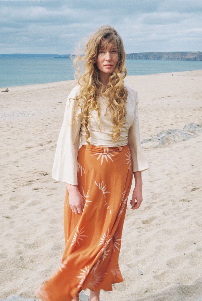 Pre-order • Maxi Wrap Skirt - Sun Swirl Clementine