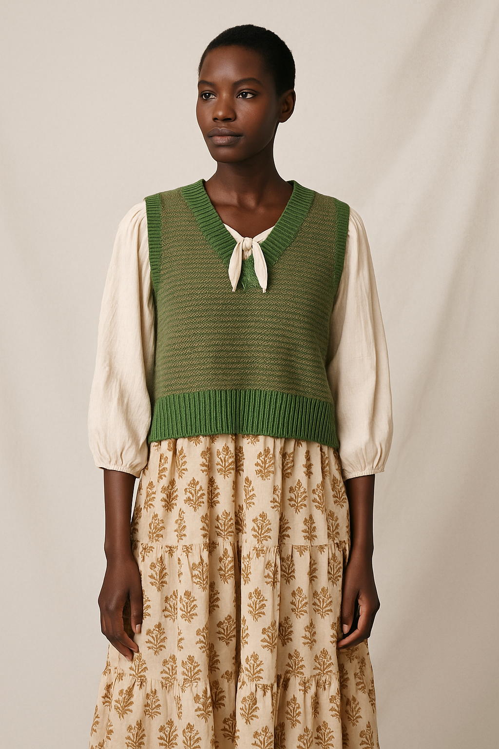 Potager's Vest - Green Crochet