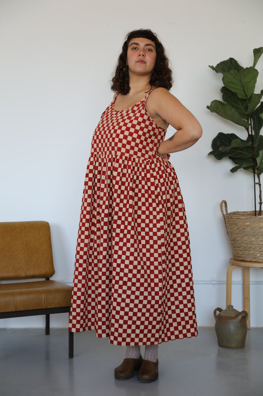 NEW IN • Zennor Midi Dress - Red Checkers