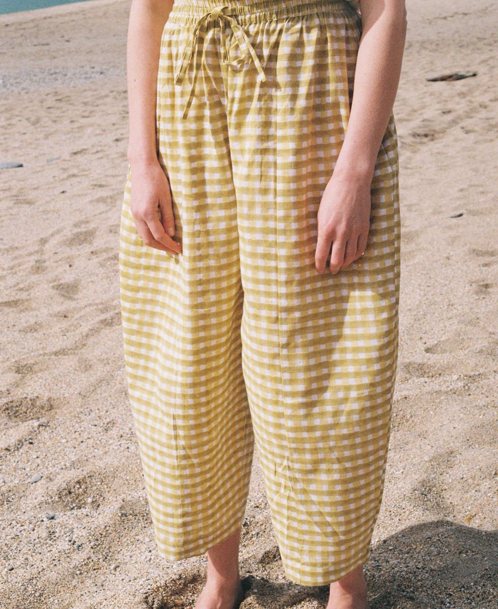 Gingham Trousers - Lemon