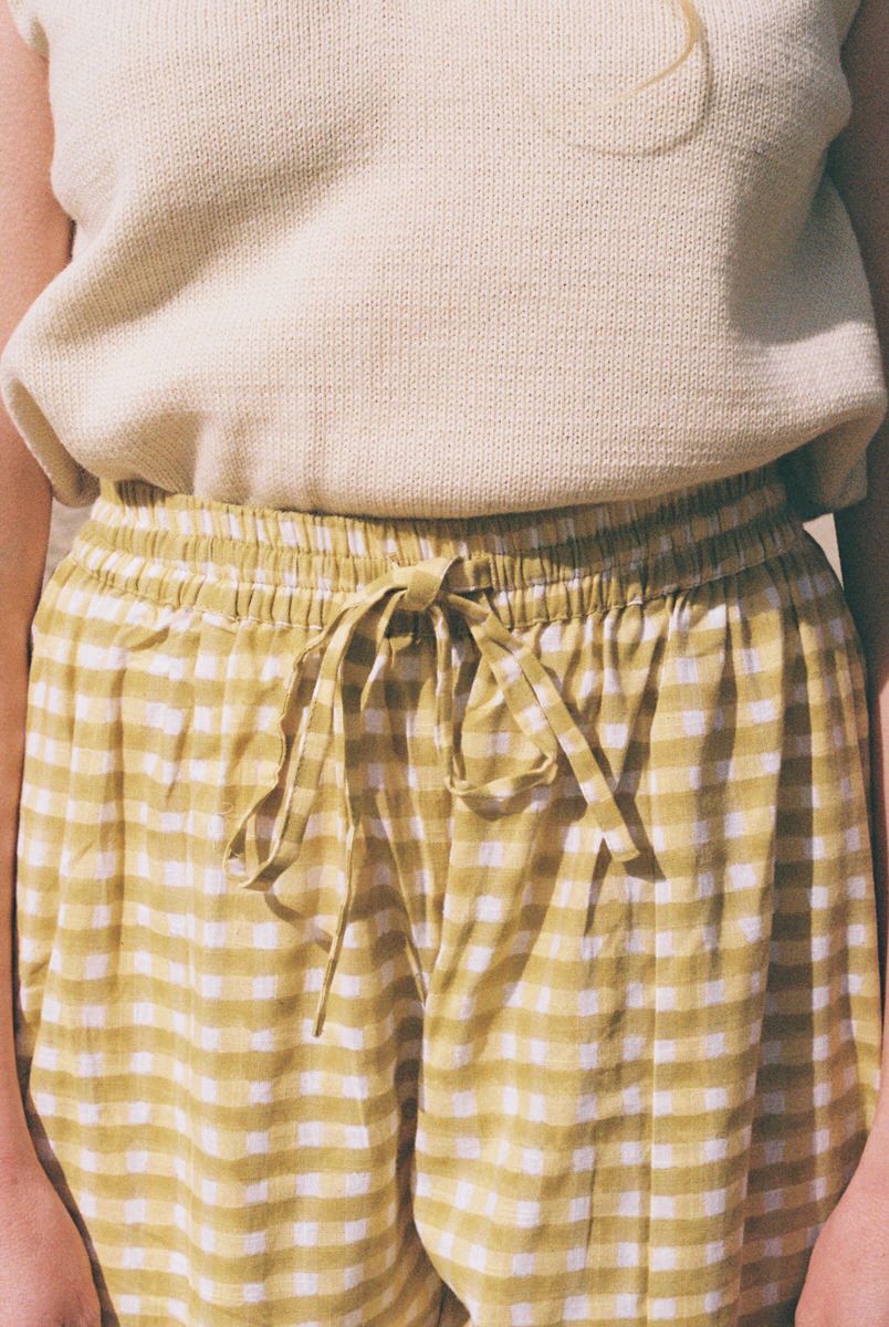 Gingham Trousers - Lemon