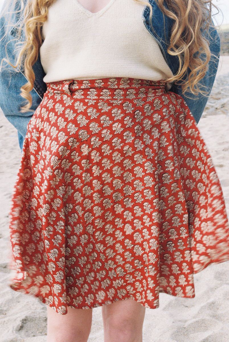 Mini Wrap Skirt - Ruby