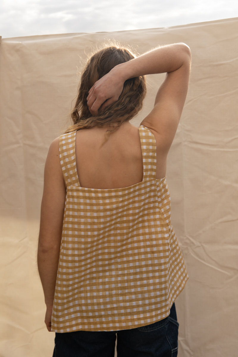 Tank Top - Gingham Lemon