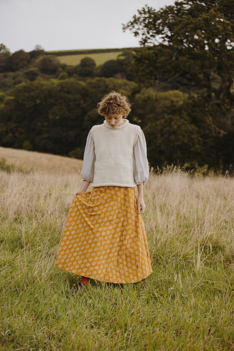 Maxi Wrap Skirt - Sunflower Dabu
