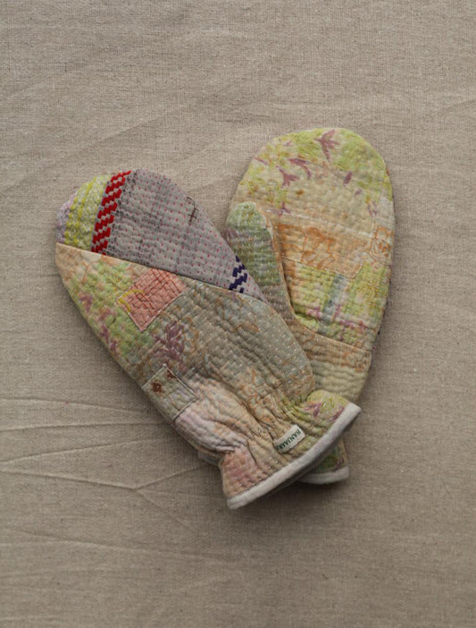 Kantha Mittens