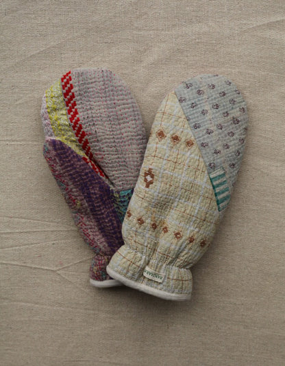 Kantha Mittens