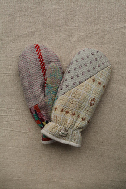 Kantha Mittens