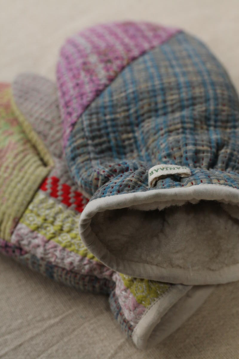 Kantha Mittens