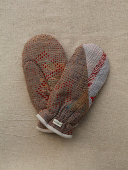 Kantha Mittens