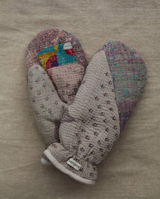 Kantha Mittens